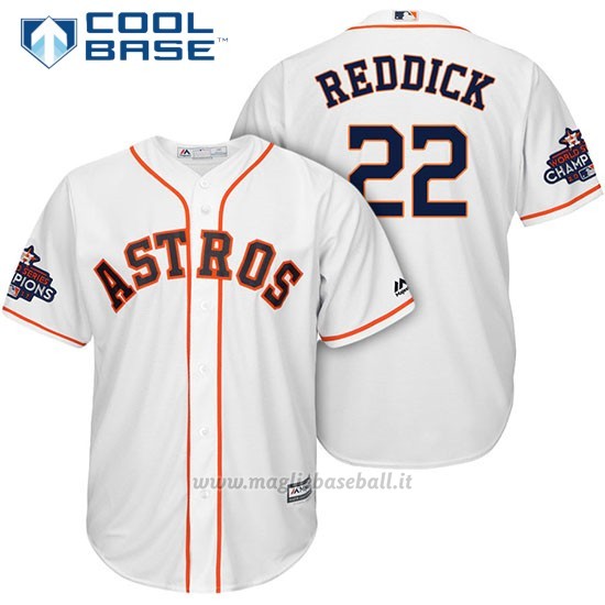 Maglia Baseball Uomo Houston Astros 2017 World Series Campione Josh Rossodick Bianco Cool Base